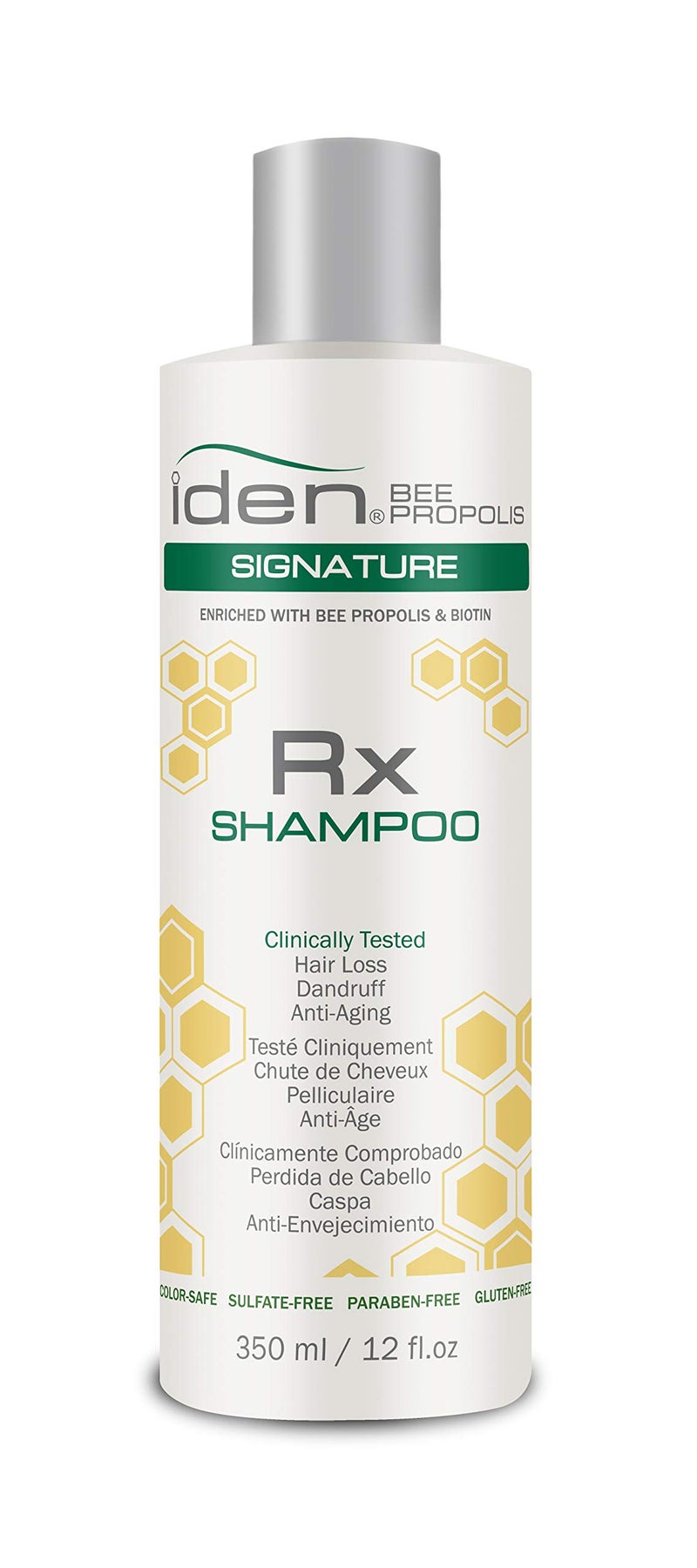 IDEN Bee Propolis Signature Rx Shampoo Promotes Healthy Hair Growth Saw Palmetto  Green Tea 12 floz